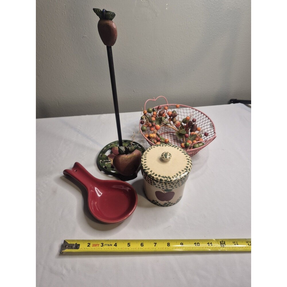 Vtg 90s Style Apple Kitchen Decor Lot Bundle Farmhouse Decor Country Grandmacore